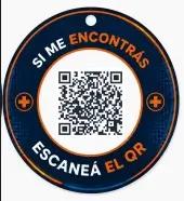 Llavero de identificación de emergencia, lado con QR