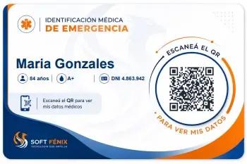 Tarjeta de identificación médica de emergencia, ejemplo real